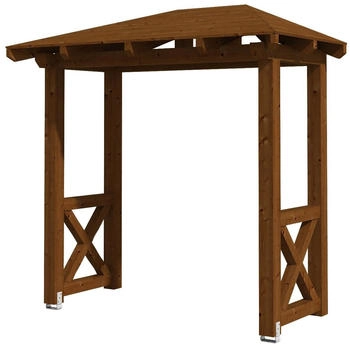 Skan Holz Vordach Wismar 4 (258x126x264 cm) nussbaumfarben