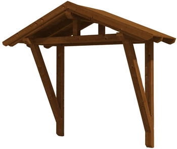 Skan Holz Vordach Stralsund 2 (289x116x279 cm) nussbaumfarben