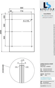 Glaszentrum Hagen Spritzer aus klarem Glas 200x90cm Transparent inkl. Stahlgriff