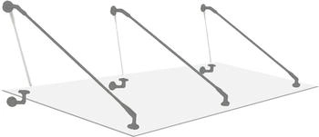 Glaszentrum Hagen Glasvordach - Überdachung 200x90cm inkl. Halter in Ral 7016