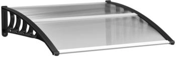 Outsunny Pultvordach Vordach für Haustür 103 x 96,5 x 27 cm Alu Schwarz