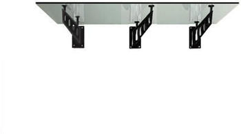 Glaszentrum Hagen Typ/SBK3 200x90 Glasvordach VSG inkl Halter Schwarz/Matt - Klarglas