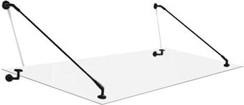 Glaszentrum Hagen Typ/StBK 120x90 Glasvordach VSG inkl Halter Schwarz/Matt - Klarglas
