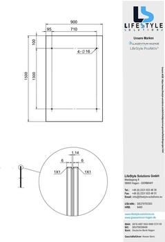 Glaszentrum Hagen Typ/StBK 150x90 Glasvordach VSG inkl Halter Schwarz/Matt - Klarglas