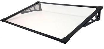 Baumarktplus Vordach Alu II 145 x 90 cm schwarz Haustürdach Haustür Pultvordach Kunststoff