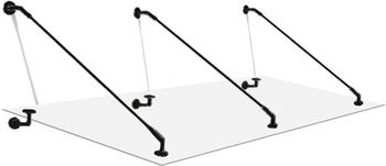 Glaszentrum Hagen Typ/StBK3 230x90 Glasvordach VSG inkl Halter Schwarz/Matt - Klarglas