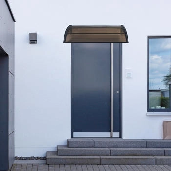 en.casa Vordach Mellerud Polycarbonat 120 x 80 cm Schwarz/Braun