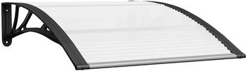 vidaXL Türvordach Schwarz und Transparent Polycarbonat (153588)