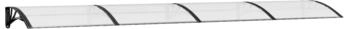 vidaXL Türvordach Schwarz und Transparent Polycarbonat (153597)