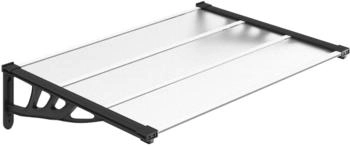 vidaXL Türvordach Schwarz und Transparent Polycarbonat (9839.153683)