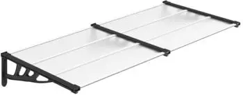 vidaXL Türvordach Schwarz und Transparent Polycarbonat (153685)