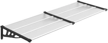 vidaXL Türvordach Schwarz und Transparent Polycarbonat (153686)