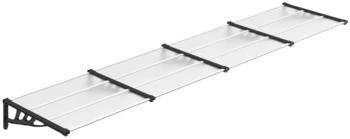 vidaXL Türvordach Schwarz und Transparent Polycarbonat (153689)