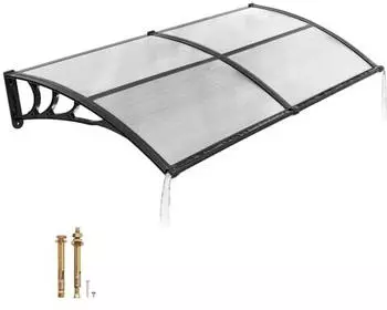 VEVOR Vordach 96,5x198,7cm Transparent Polycarbonat, ABS-Halterung (CZPC40X80T-C)