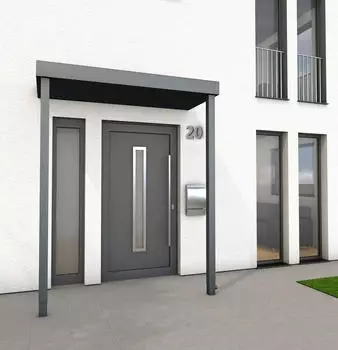 Gutta BS Plus 200 Rechteckvordach mit Pfosten, Entw&auml;sserung rechts (75007092)
