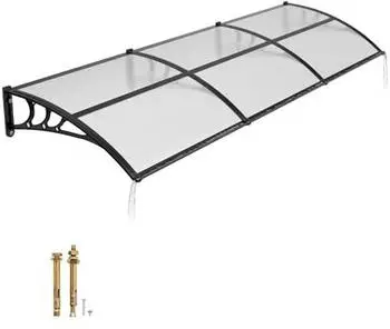 VEVOR Vordach 96,5x297,5cm Polycarbonat Transparent mit Entw&auml;sserung (CZPC40X120T-C)