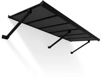 Palram Augustine T&uuml;rvordach 222x90,5cm Aluminium schwarz, Polycarbonat grau (707729)