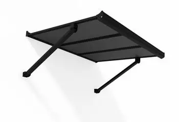 Canopia By Palram Augustine T&uuml;rvordach Aluminium 111x90cm Schwarz, HKP-Paneel Grau (Augustine)