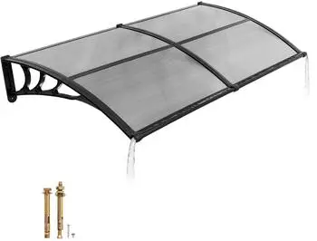 VEVOR Haust&uuml;rvordach Polycarbonat 965x1987mm Rauchgrau (CZPC40X80G-C)