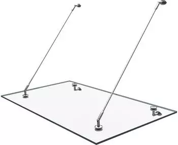 doporro Glasvordach VSG mit SGP Folie, Edelstahl, 160x90cm (VDG02K)