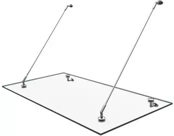 doporro Glasvordach VSG mit SGP Folie, Edelstahl, 120x90cm (VDG02K)