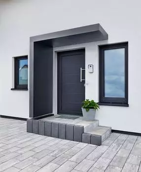Gutta BS Plus 200 Rechteckvordach mit Seitenteil Links, Anthrazit, mit Melder (75006123)