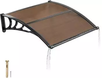 VEVOR Pultbogenvordach 965x1017mm Polycarbonat Braun (CZPC40X40B-C)
