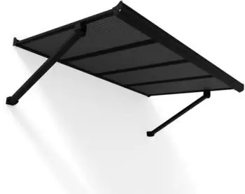 Palram Augustine T&uuml;rvordach 147x90,5cm Aluminium schwarz, Polycarbonat grau (707728)