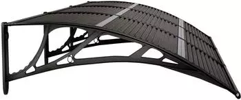 vidaXL T&uuml;rvordach Polycarbonat Schwarz 300x75cm