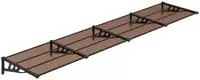 vidaXL T&uuml;rvordach Schwarz 396x90 cm Polycarbonat