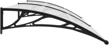 vidaXL Türvordach PC schwarz und transparent 240x75cm (144816)