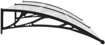 vidaXL Türvordach 200x100 cm PC Schwarz