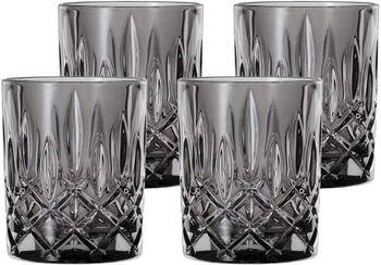 Nachtmann 4-teiliges Whiskybecher Set, Schwarze Kristallglas, 295 ml, Smoke, Noblesse Vintage, 104199
