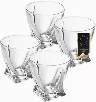 Intirilife Twisted Old Fashioned Whisky-Kristallglas, 260ml (IL-100146-4)