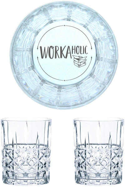 Nachtmann Whiskyglas Gravur Workaholic 345 ml, 2er Set