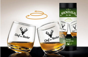 Gilde Wackelglas Chef im Revier 2er Set 200ml