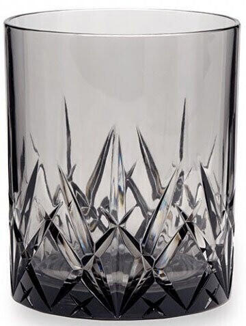 QSquared NYC Twilight Collection Whiskyglas aus Tritan 300 ml, Glas mit einem Hauch anthrazit