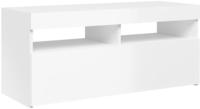 vidaXL TV-Schrank mit LED-Leuchten Hochglanz-Wei&szlig; 90x35x40 cm