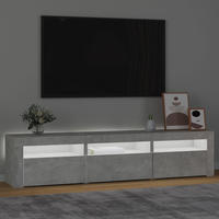 vidaXL TV-Schrank mit LED-Leuchten Betongrau 180x35x40 cm