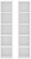 vidaXL CD-Regale 2 Stk. Wei&szlig; 21x16x93,5 cm Holzwerkstoff
