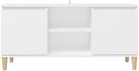 vidaXL TV-Schrank mit Massivholz-Beinen Wei&szlig; 103,5x30x50 cm