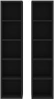Cd-regale 2 Stk. Schwarz 21x16x93,5 Cm Holzwerkstoff Vidaxl