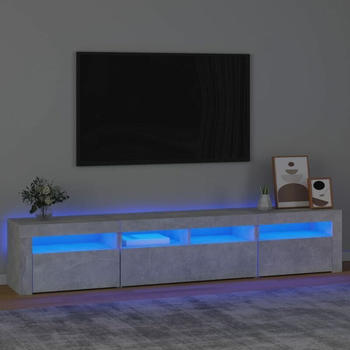 vidaXL TV cabinet with LED lights 240x35x40 cm cement grey