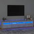 TV cabinet with LED lights 240x35x40 cm cement grey
