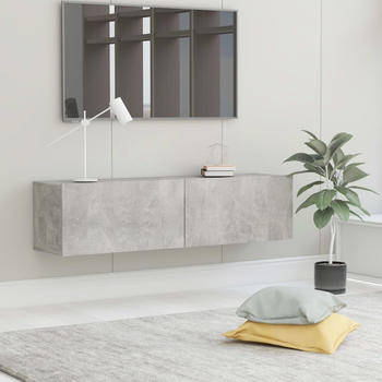 vidaXL Cement Grey Plywood TV wall 120x30x30cm