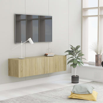 vidaXL Sonoma oak Plywood TV wall 120x30x30cm
