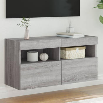 vidaXL TV cabinet with LED 80x30x40 cm Sonoma Grey