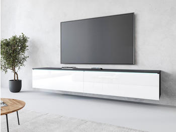 INOSIGN Lowboard Vera, Breite 180 cm, stehend und hängend, matera anthrazit/weiß Hochglanz