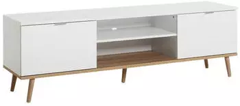 Mid.you TV-Element wei&szlig; Sonoma Eiche massiv Eiche 160x50x40 cm (2478011804)