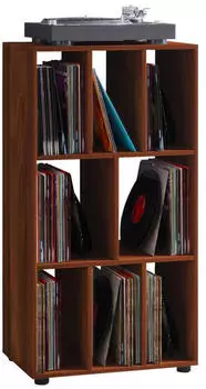 Mid.you Schallplattenregal Walnussoptik 2 F&auml;cher 60x115x36 cm CD- & DVD-Regale (657013103)